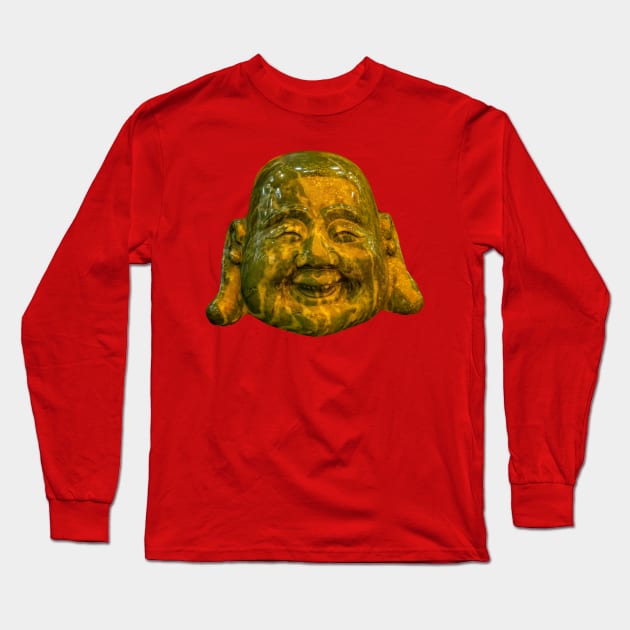 Smiling Buddha Long Sleeve T-Shirt by dalyndigaital2@gmail.com